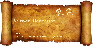 Vizner Hermiusz névjegykártya
